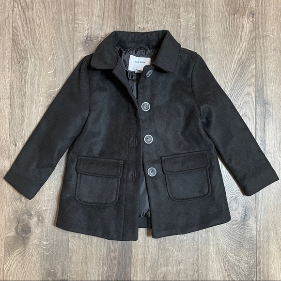 Old Navy Girls Black Peacoat - size 4T - Picture 1 of 5
